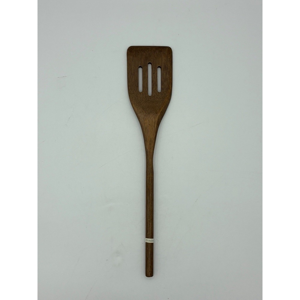 NEW Gibson Home Bamboo Wooden Spatula Turner 12" Slotted Cooking Utensil